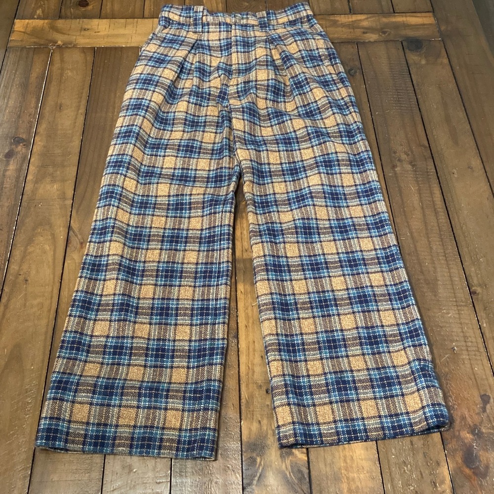 MOTHER Denim The Pleated Maven Prep Sneak Pants Delta Dawn Plaid Wide Leg 25